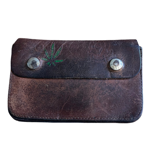 Rare Vintage 1970’s Hand Tooled Leather Tobacco Pouch Worn to Perfection
