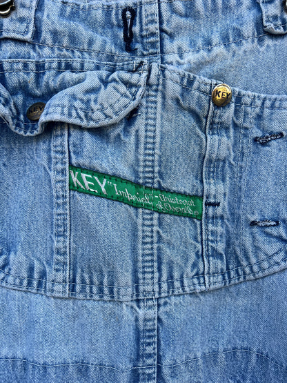 Vintage Distressed & Faded Oversized Key Imperial Overalls