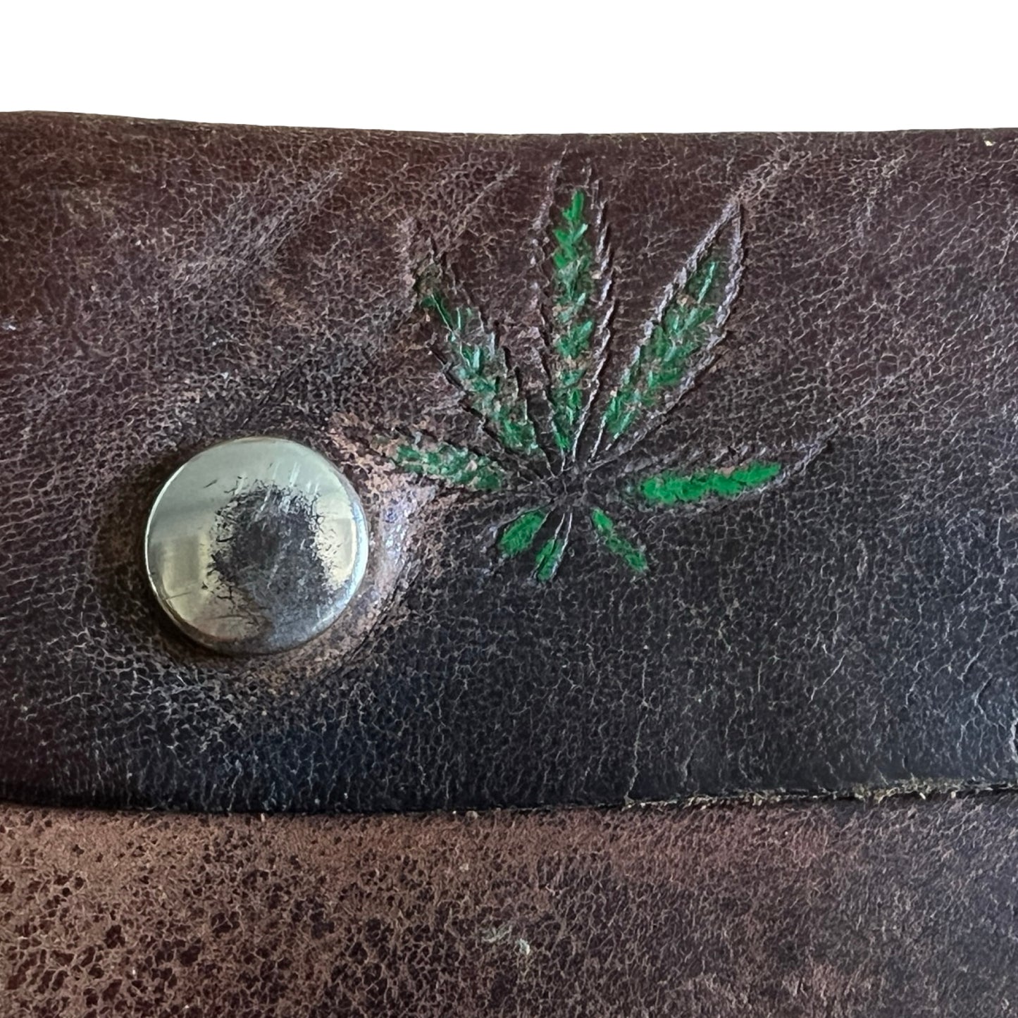 Rare Vintage 1970’s Hand Tooled Leather Tobacco Pouch Worn to Perfection