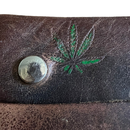 Rare Vintage 1970’s Hand Tooled Leather Tobacco Pouch Worn to Perfection