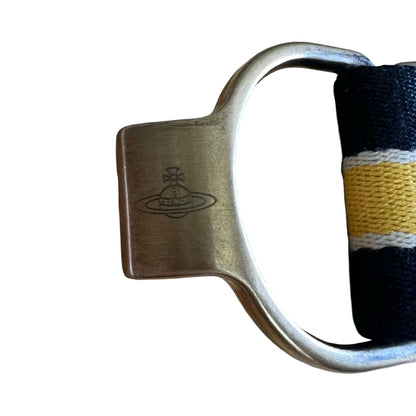 RARE Vintage 1990’s Vivienne Westwood Man Striped Canvas Webbing D-Ring Belt