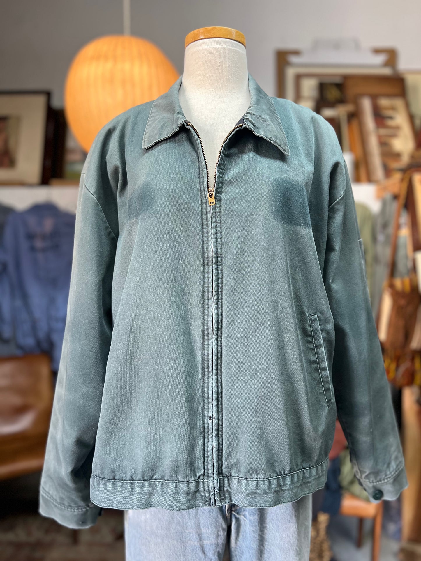 Vintage 80’s Faded Green Workwear Jacket XL
