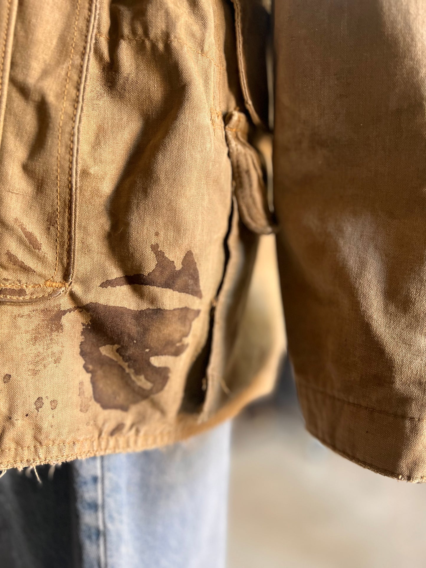Vintage 1950’s Duxbak Hunting Jacket Heavily Distressed XL