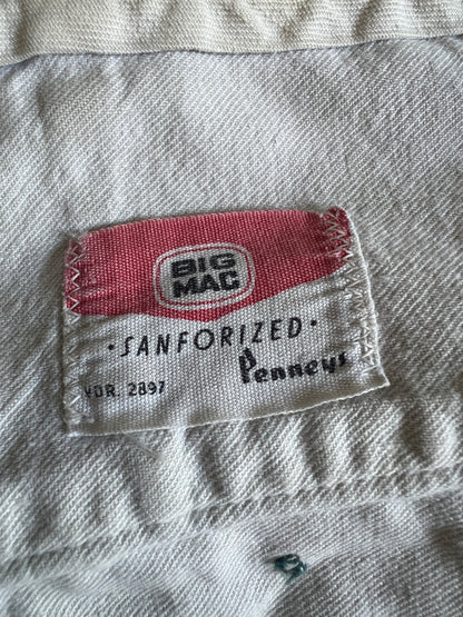 Vintage 1950’s Big Mac Sanforized Heavily Distressed w/ Original Repairs Work Pants