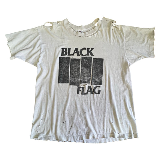 Vintage Original 1985 Black Flag Single Stitch Thrashed T-Shirt XL