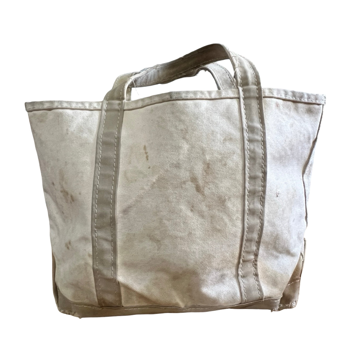 Rare Vintage 1980’s Heavily Distressed LL Bean Cream Boat and Tote