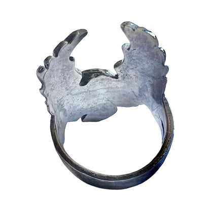 Vintage Sterling Silver Eagle Biker Ring Size 7 1/4