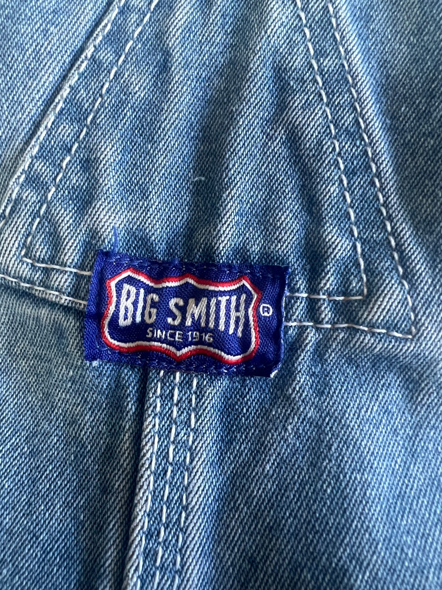 Vintage Faded Distressed Worn To Perfection Big Smith Overalls w/ Patch