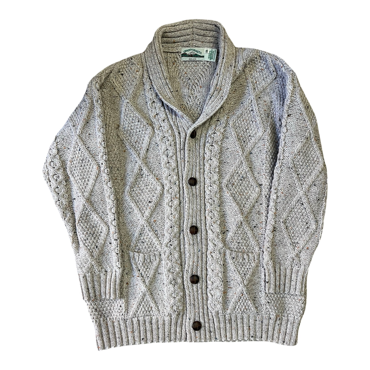 Oversized Cable Knit Fisherman Cardigan Sweater XXL