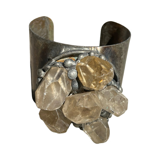 Signed Mikal Winn 2013 Multi Raw Crystal Brutalist Cuff