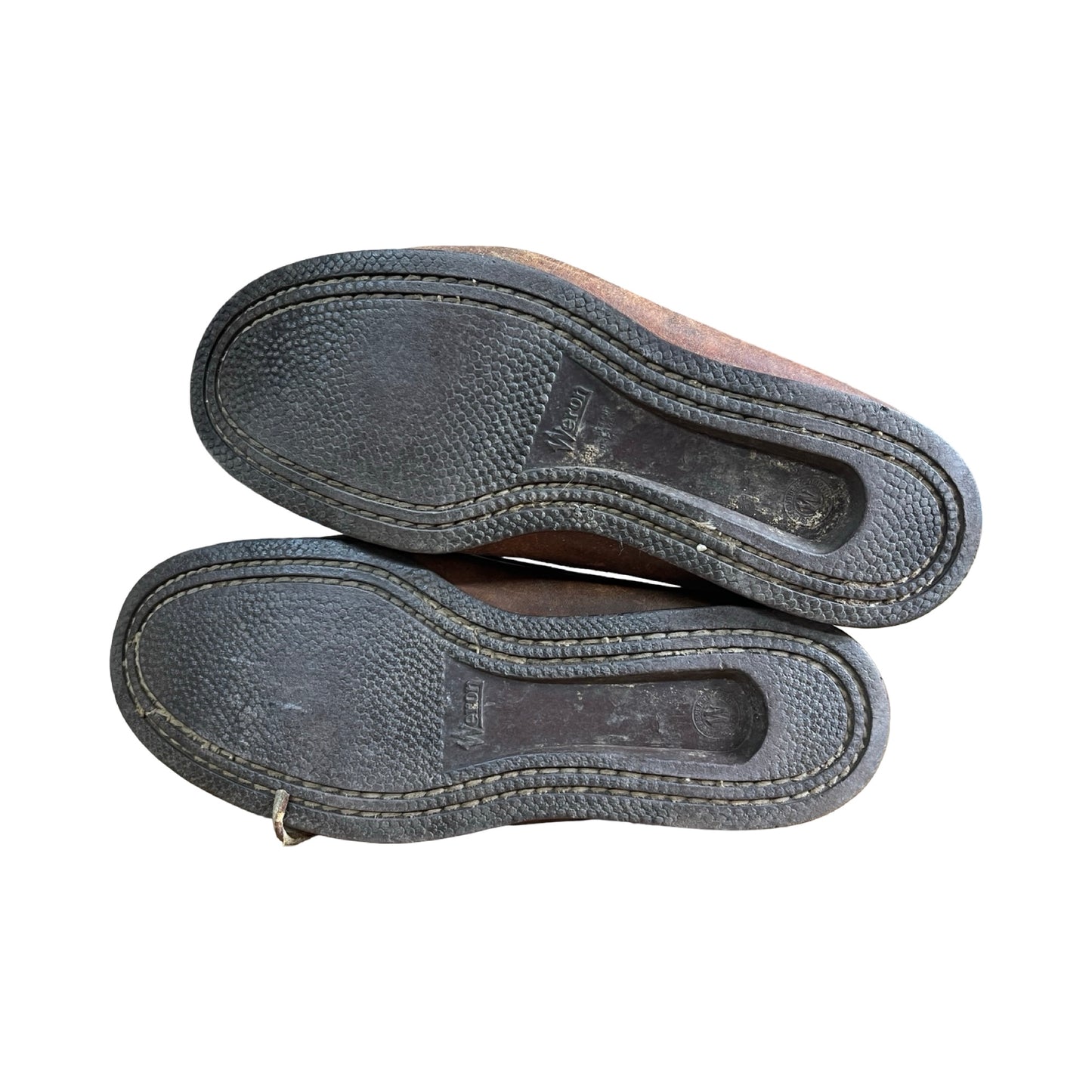 Vintage 1960’s Weron Distressed & Worn To Perfection Leather Boat Shoes Mens 8.5 Women’s 10