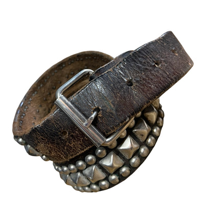 Rare Authentic 1980’s Vintage Distressed Punk Studded Belt Worn to Perfection 42”
