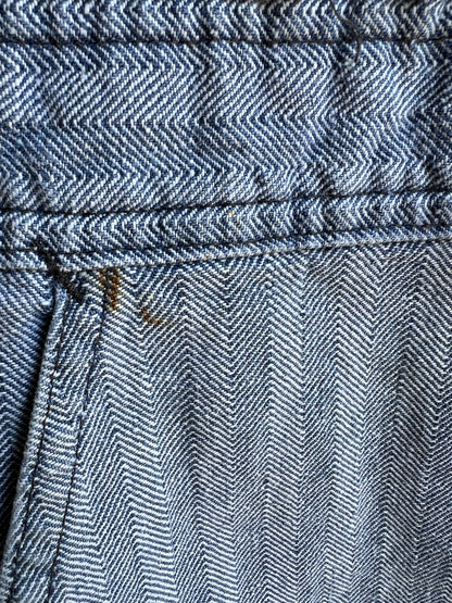 Vintage Late 70’s Early 80’s Wrangler Herringbone Twill Denim Oversized Jumpsuit