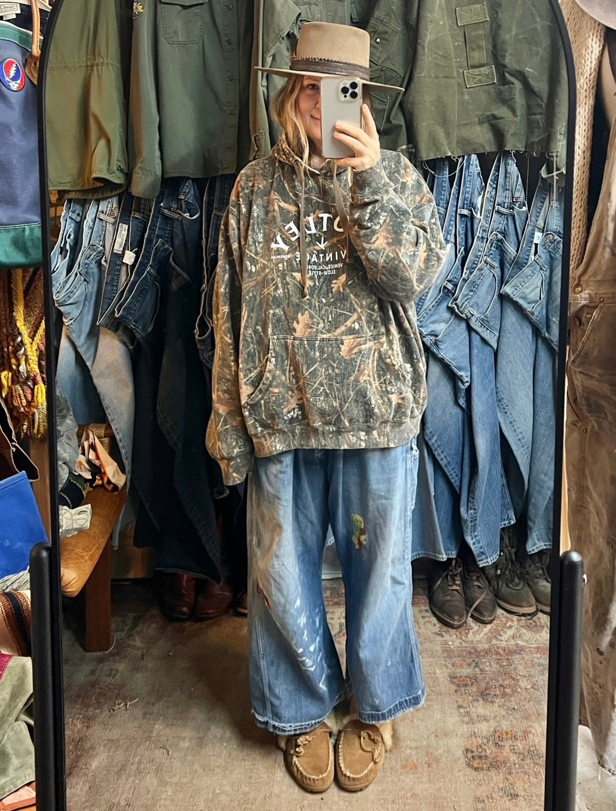 Vintage Oversized Distressed Camo Hoodie w/ MV Logo XXXL #3