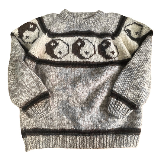 Rare Vintage 80’s Hand Knit Yin Yang Sweater Made In Nepal M