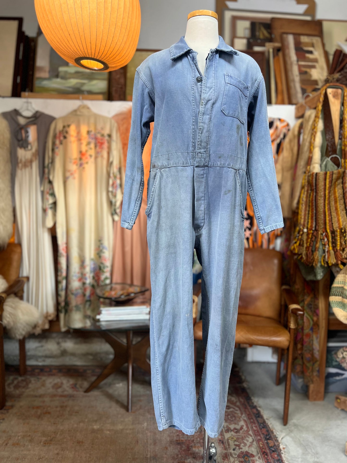 Very Rare Vintage 1950’s French Moleskin Jumpsuit by Populaire