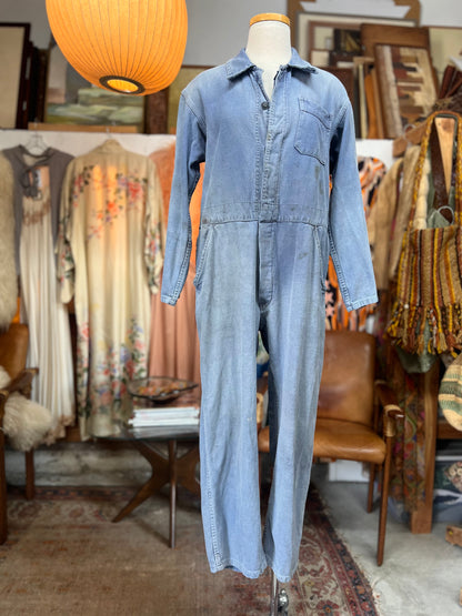 Very Rare Vintage 1950’s French Moleskin Jumpsuit by Populaire