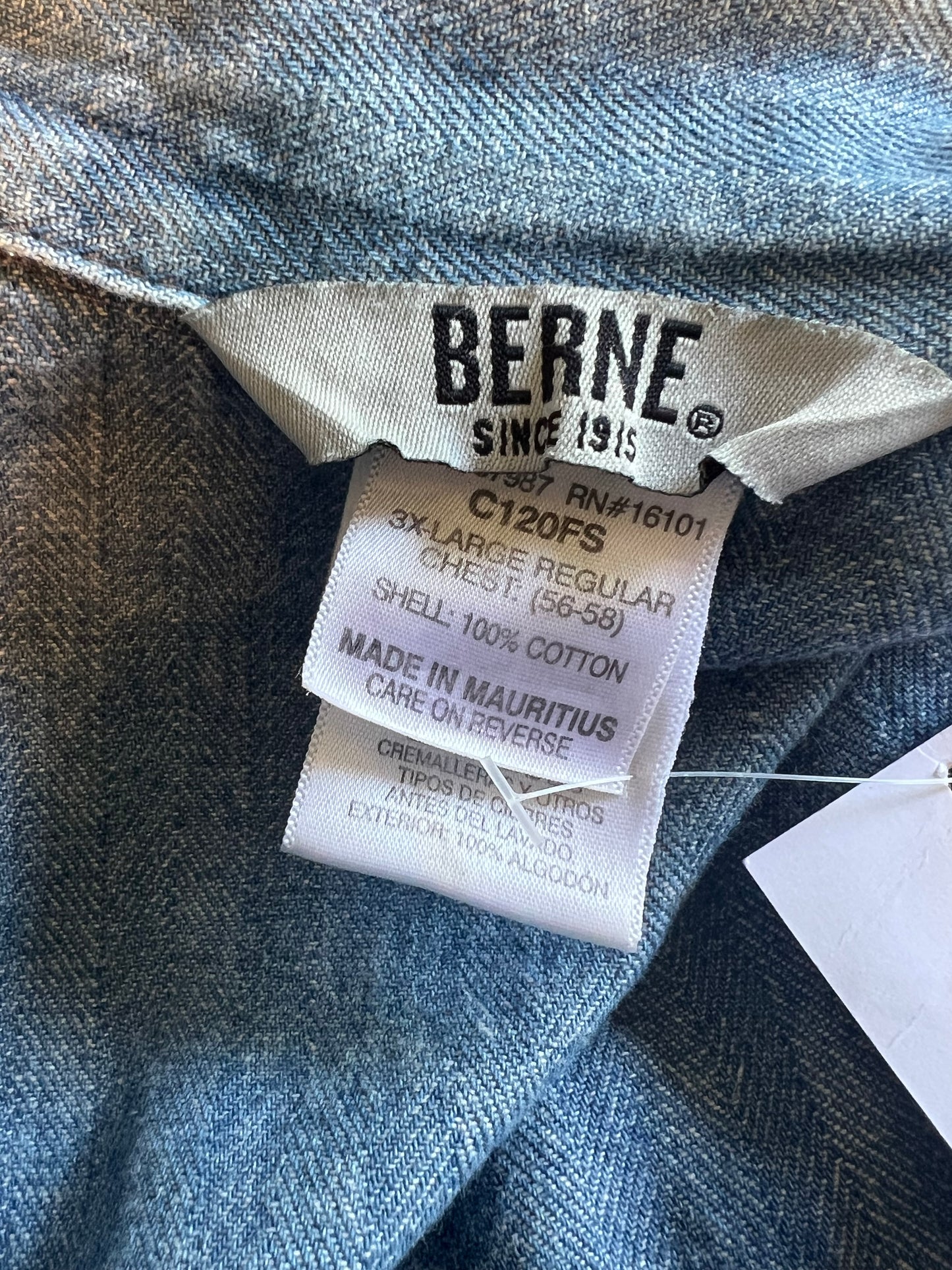Vintage Oversized Berne Herringbone Twill Denim Jumpsuit XXL