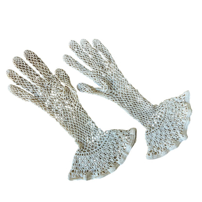 Vintage Crochet Gloves Long