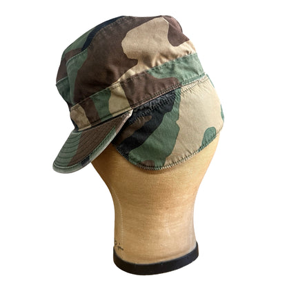 Vintage 1980’s Woodland Camouflage Military Hat Ear Flaps 7