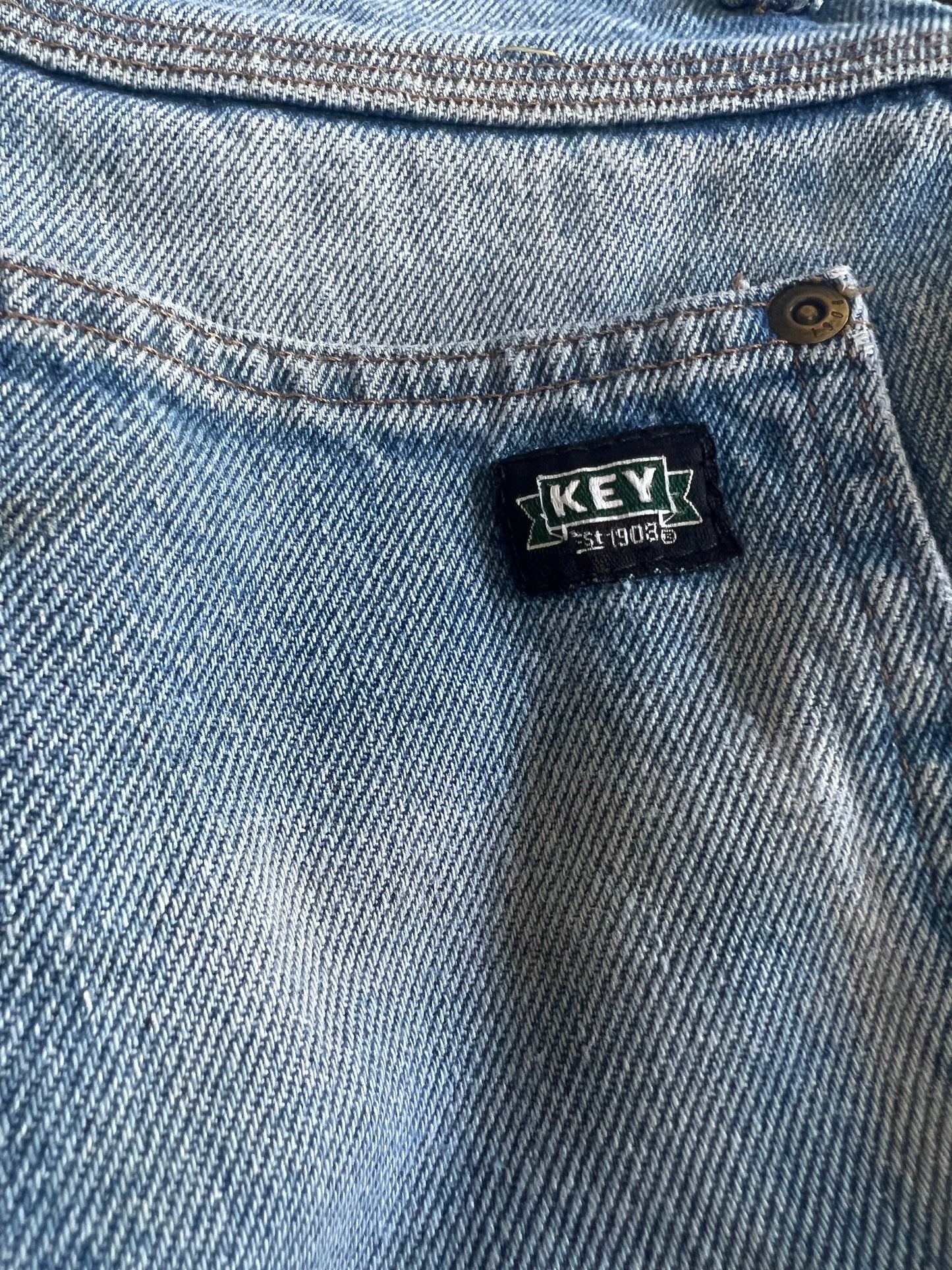 Vintage Distressed Key Double Knee Jeans 38x29
