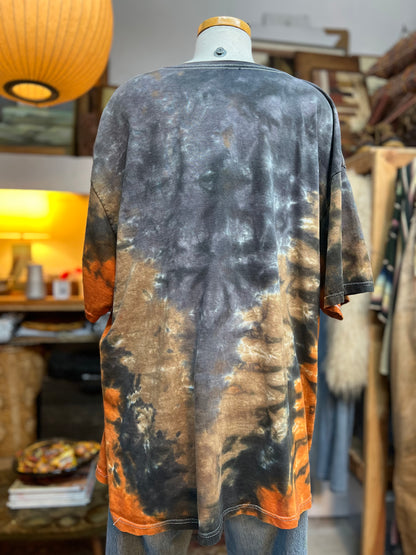 Vintage AC/DC Distressed Oversized Tie Dye Tee