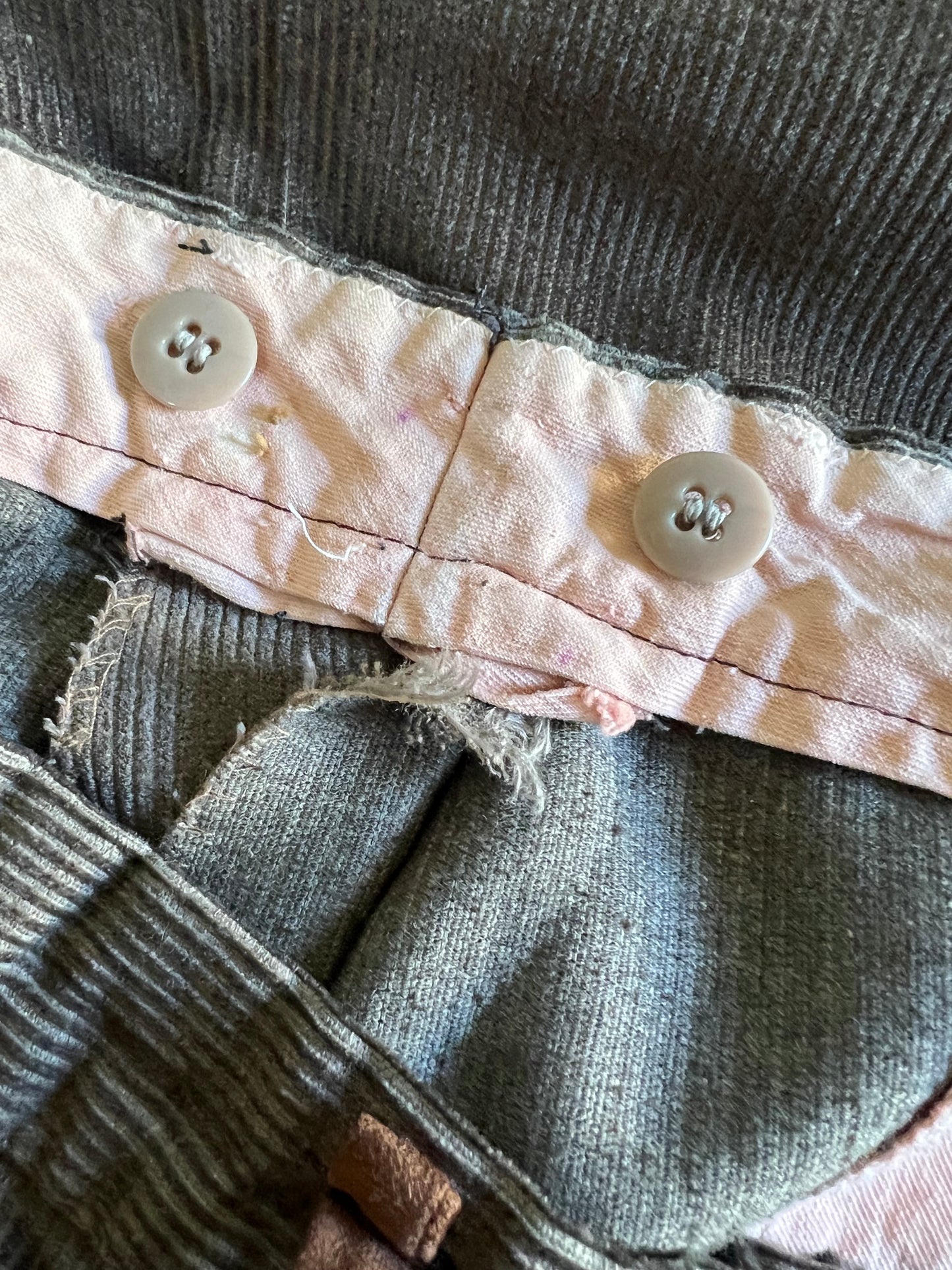 Vintage 1960’s Corduroy Chore Pants Original Wool Tweed Patches 40x28