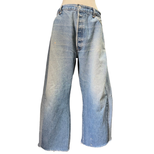 B-Sides Vintage Distressed Lasso Frayed Hem Jeans 32