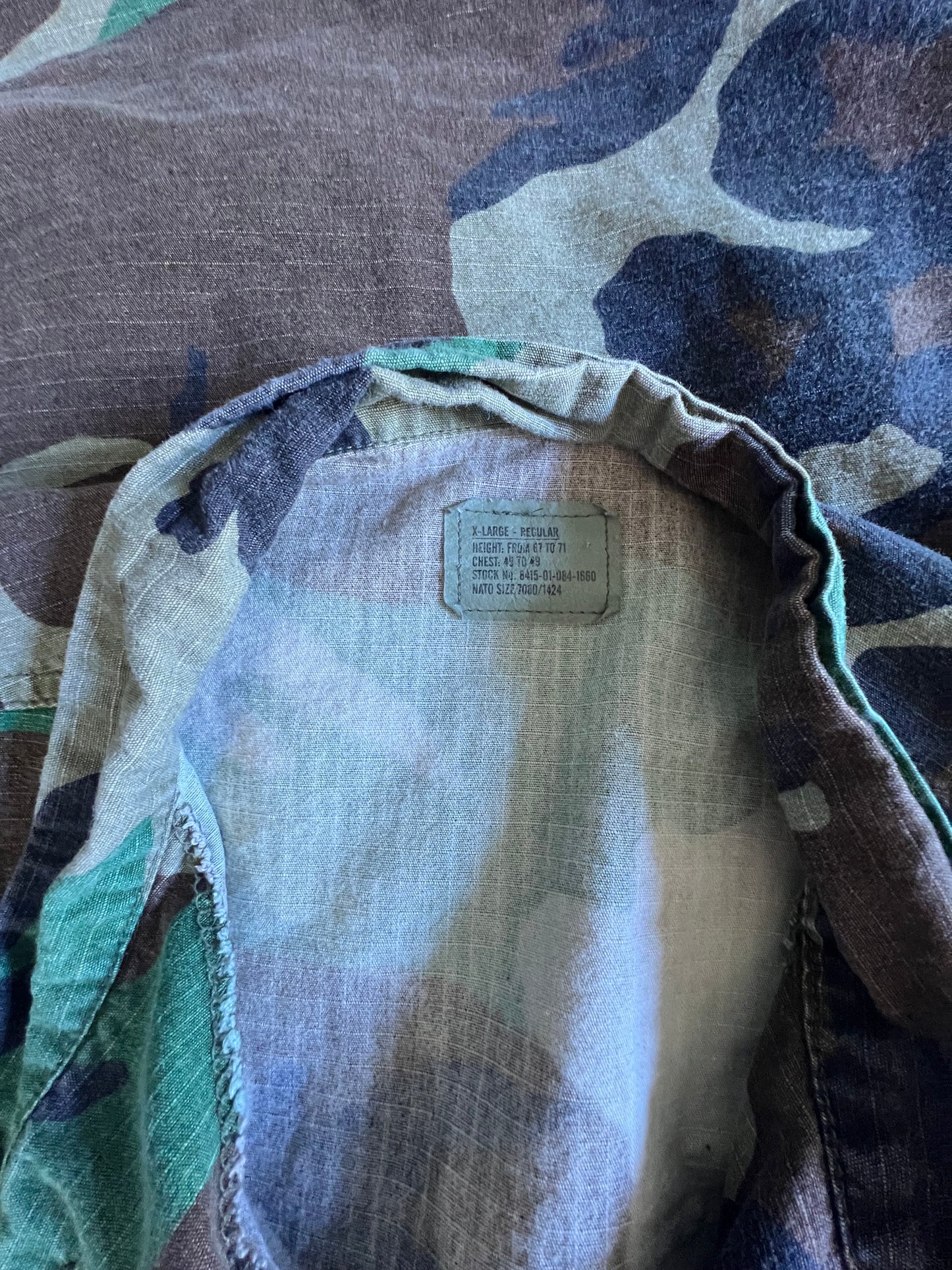 Classic Vintage Ripstop Camo Jacket Elbow Patches XL