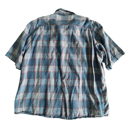 Vintage 90’s Wrangler Short Sleeve Pearl Snap Plaid Shirt XXL