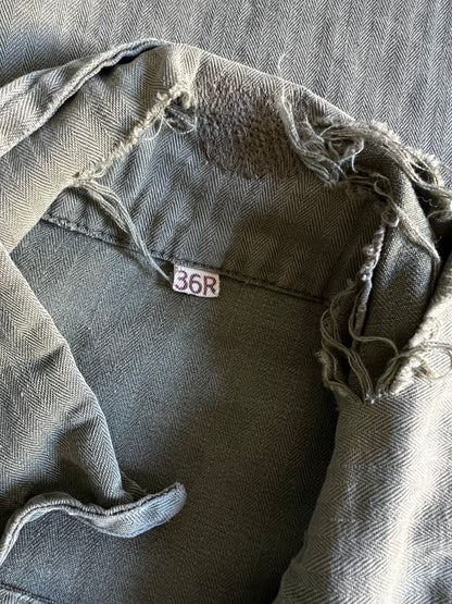 Rare Vintage 1950’s M50 OG-107 WWII Distressed Military Field Jacket 36