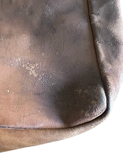 RARE Vintage LL Bean 1970’s Cursive Label Distressed Leather Tote XL