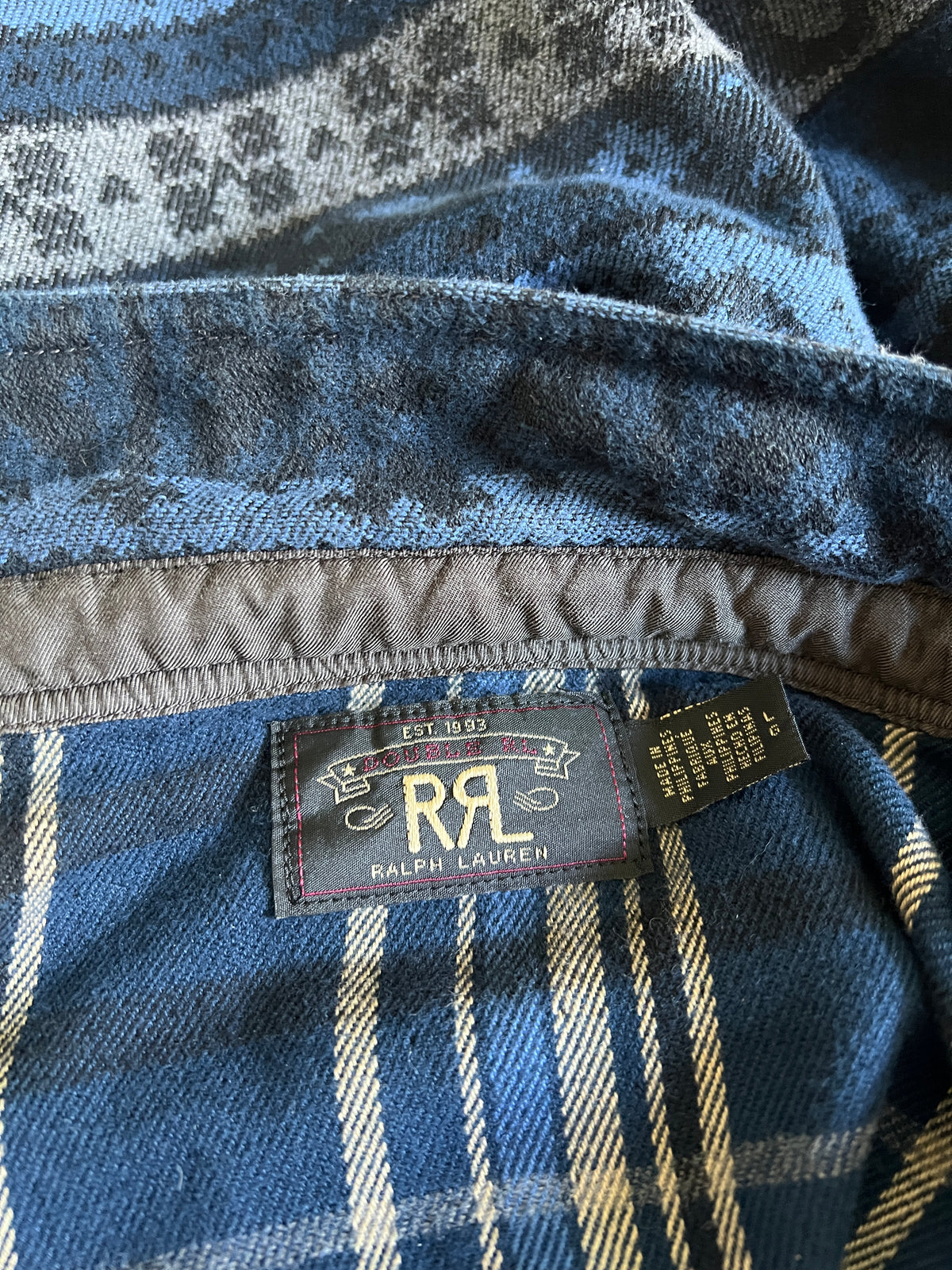 RRL Double-Faced Jacquard Heavyweight Flannel Workshirt L