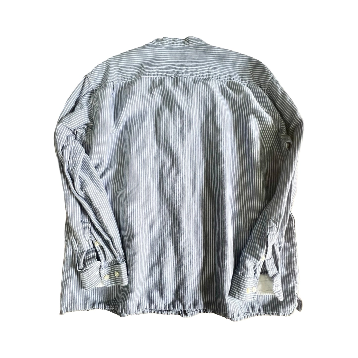 Vintage Orvis Mandarin Collar Striped Oxford XL