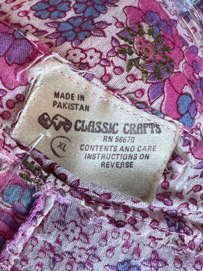 Rare Vintage 70’s Block Print Tie Waist Kimono Robe XL