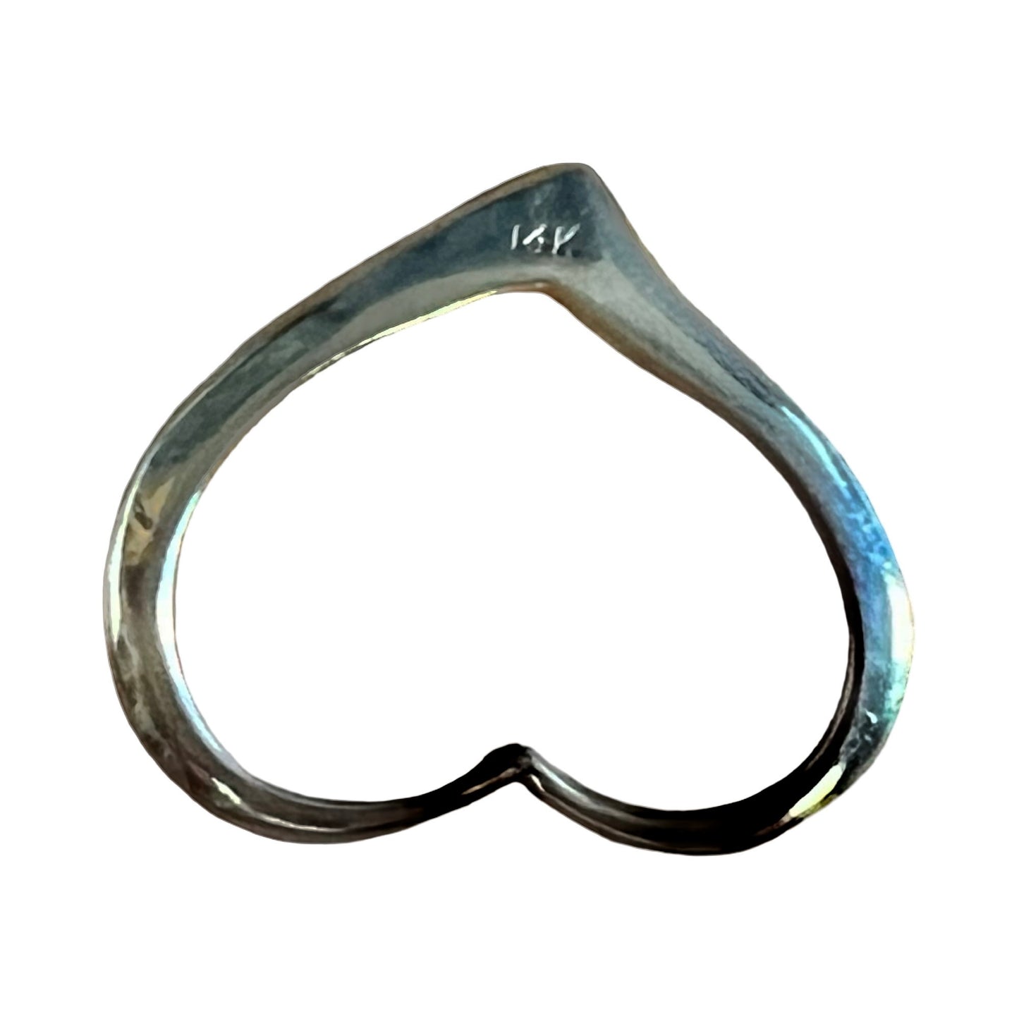 Vintage Large 14k Floating Heart Pendant