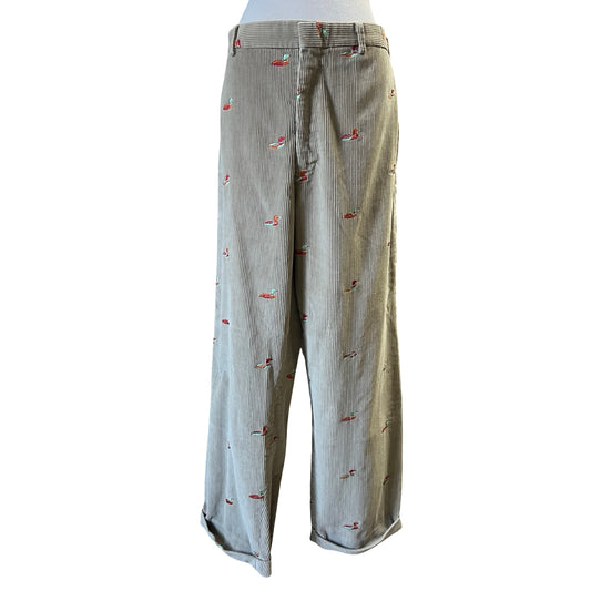 Vintage 80’s Wide Wale Corduroy Embroidered Duck Pants 38