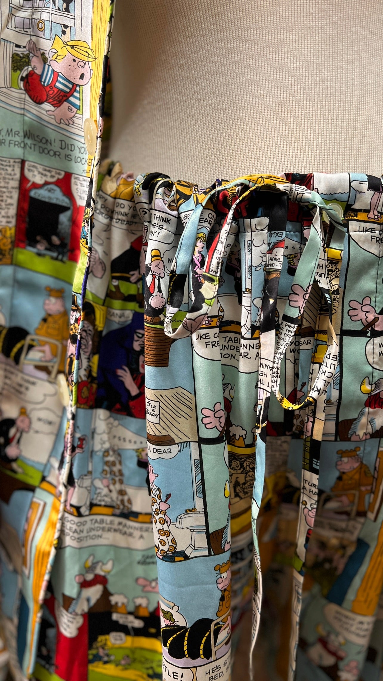 RARE SET Vintage Universal Studios Sunday Comic Silk Mens Pajamas L
