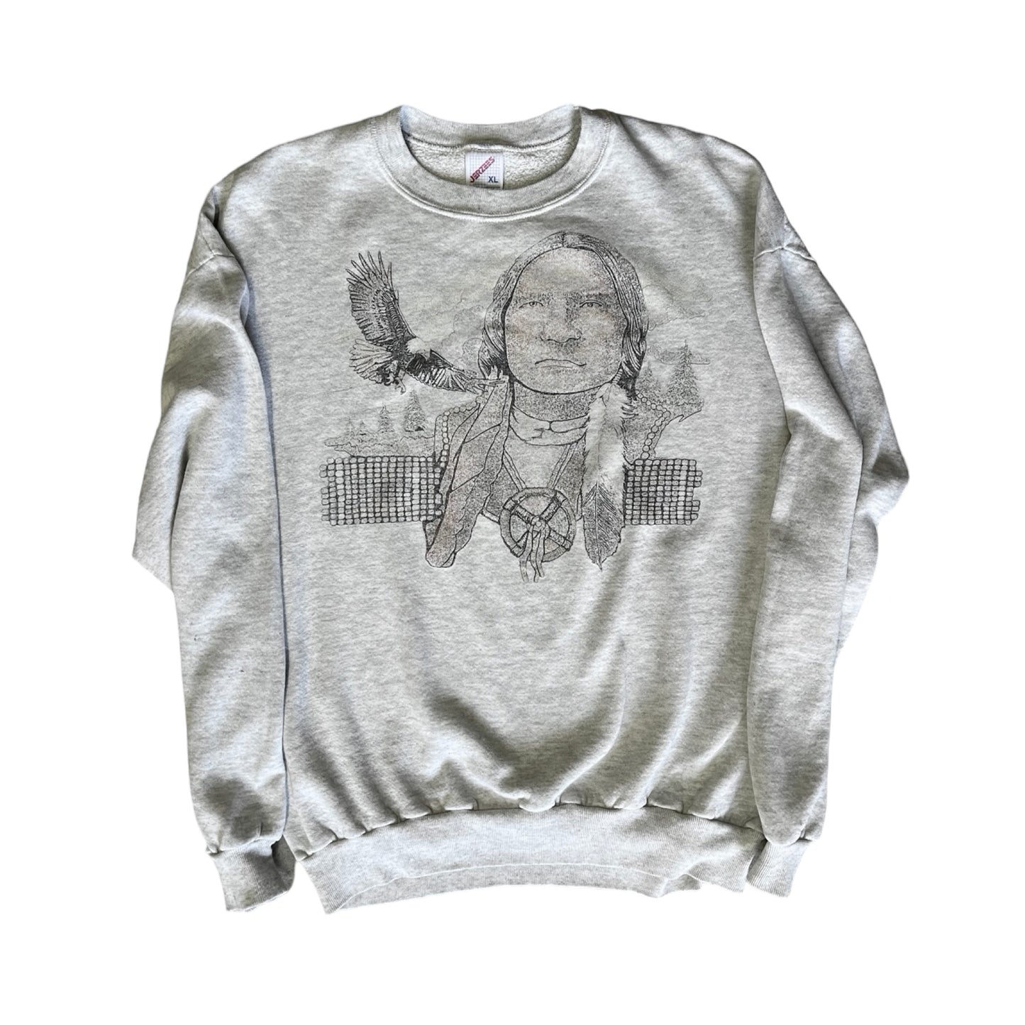 Vintage Rare 80’s Native American Crewneck Sweatshirt Faded & Well Worn XL