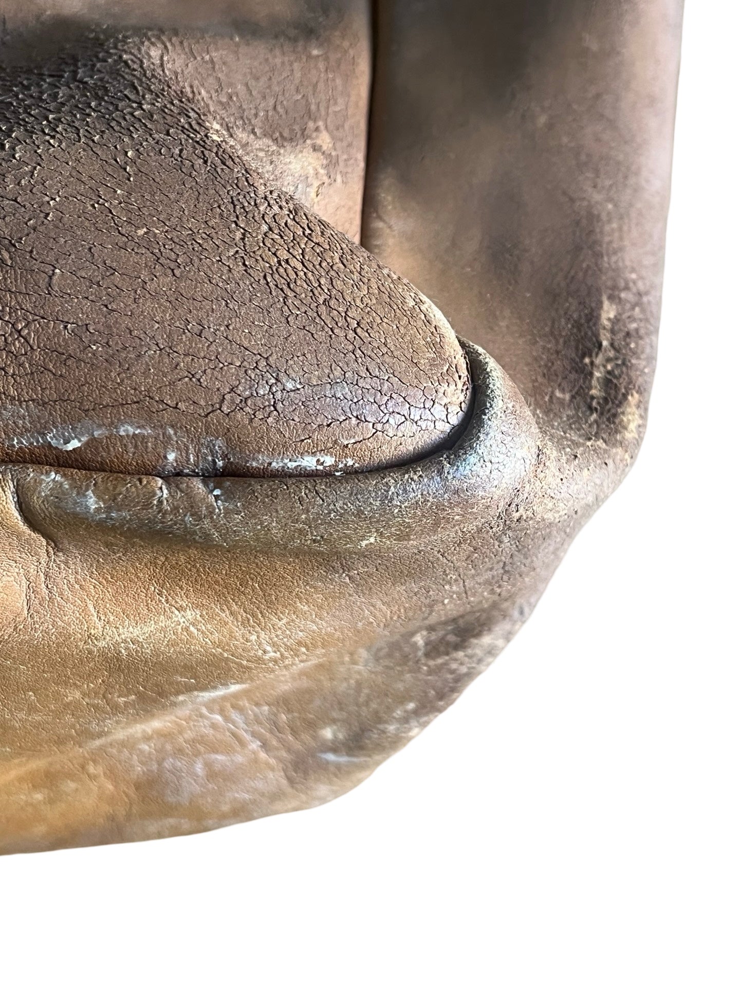 RARE Vintage LL Bean 1970’s Cursive Label Distressed Leather Tote XL