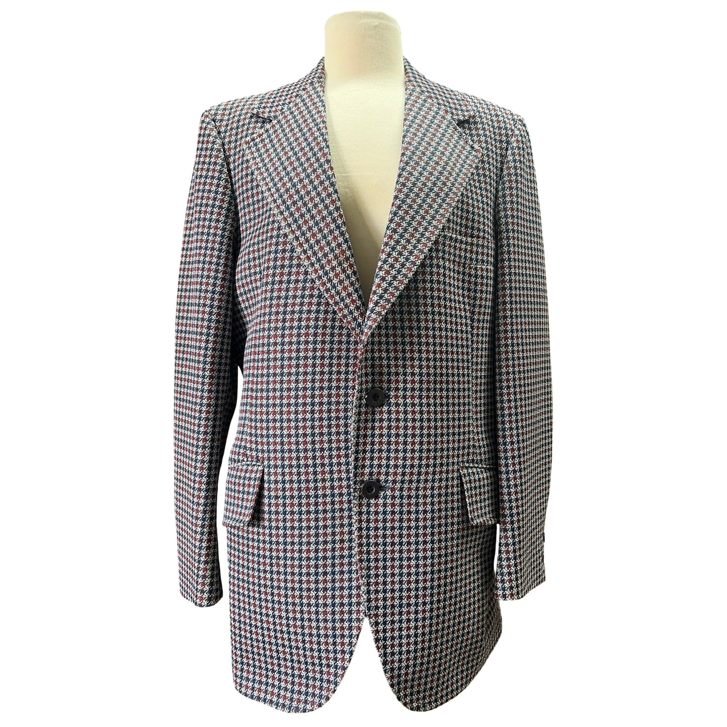 Vintage 1970’s Anderson Little Double Knits Houndstooth Blazer XL