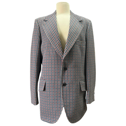 Vintage 1970’s Anderson Little Double Knits Houndstooth Blazer XL