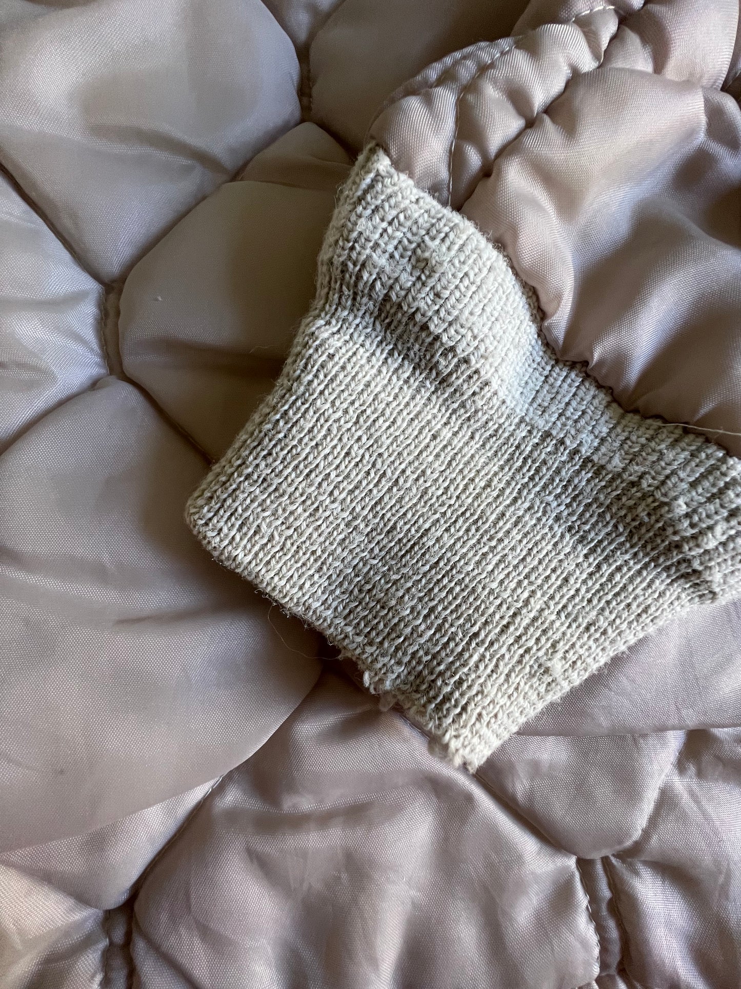 Vintage Cream Quilted Military Jacket Liner