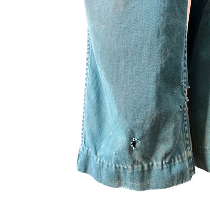 Vintage 1950’s Big Mac Sanforized Heavily Distressed w/ Original Repairs Work Pants