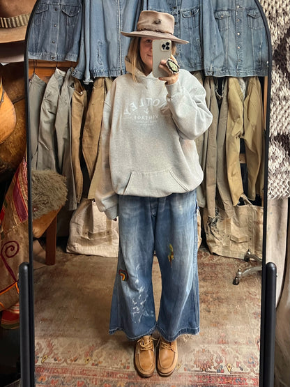 Vintage Distressed Oversized Russell Hoodie Sweatshirt w/ MV Logo 3XL #15