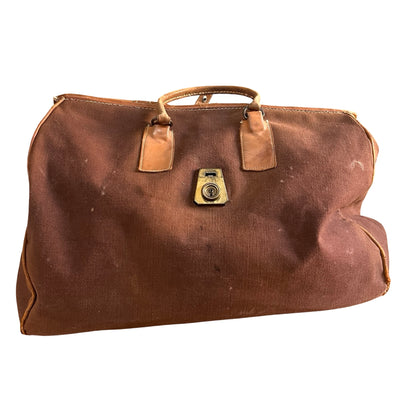 Vintage 1950’s Canvas & Leather Weekender Satchel