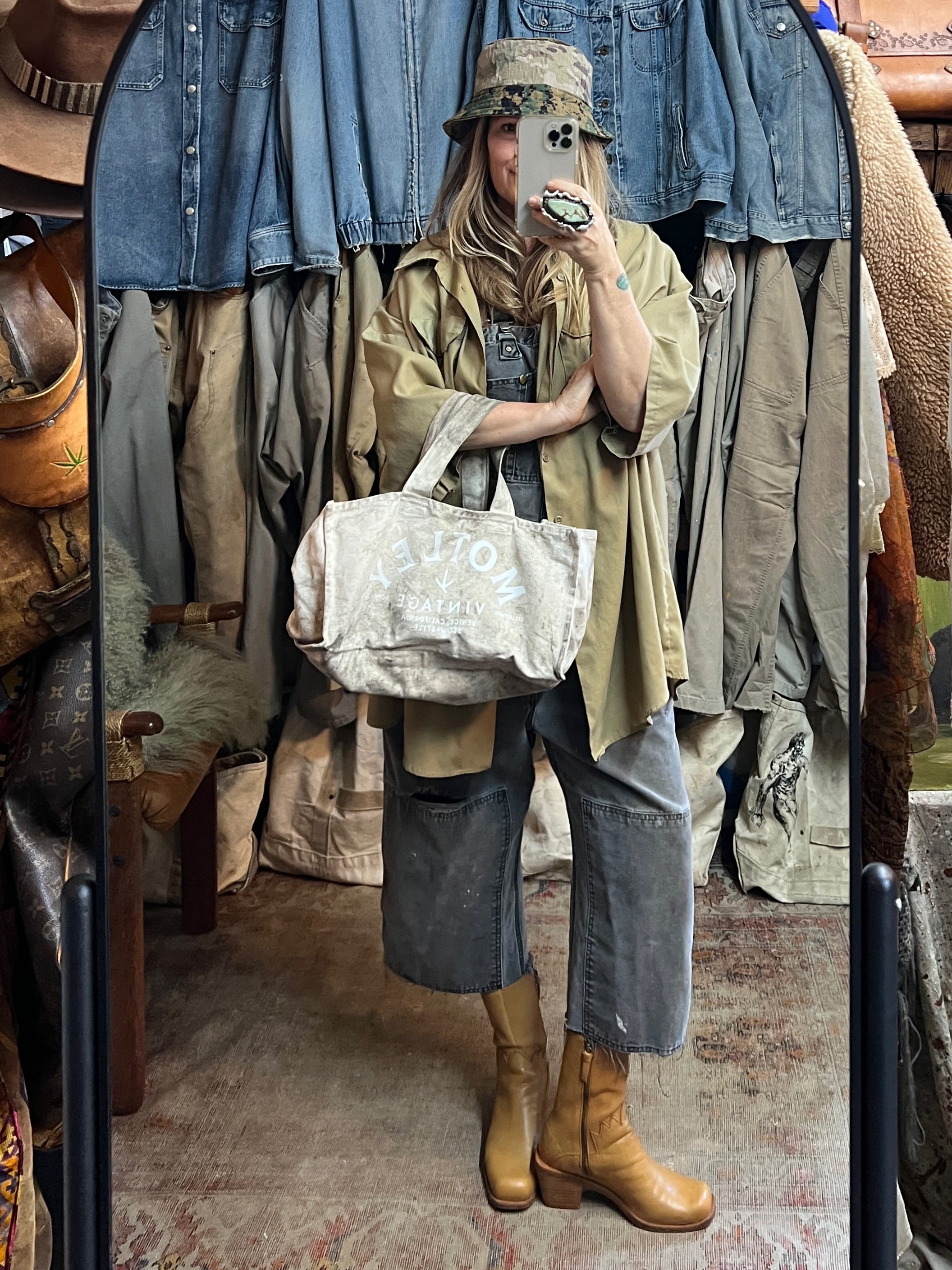 Vintage 1950's Key Oversized Distressed Khaki Work Shirt 4XL