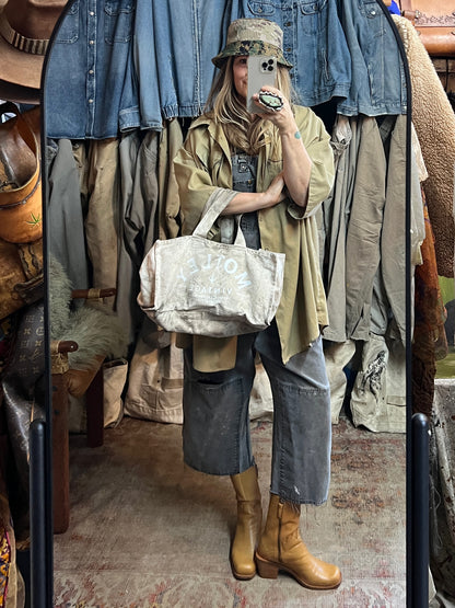 Vintage 1950’s Key Oversized Distressed Khaki Work Shirt 4XL