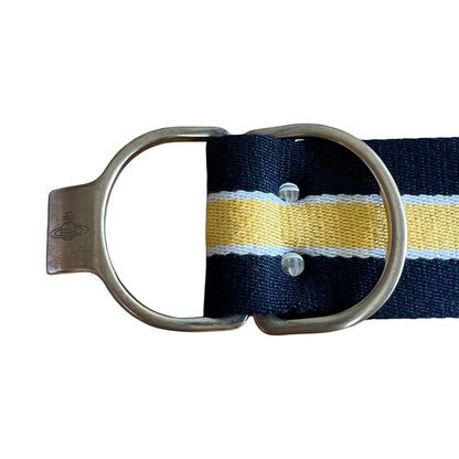 RARE Vintage 1990’s Vivienne Westwood Man Striped Canvas Webbing D-Ring Belt