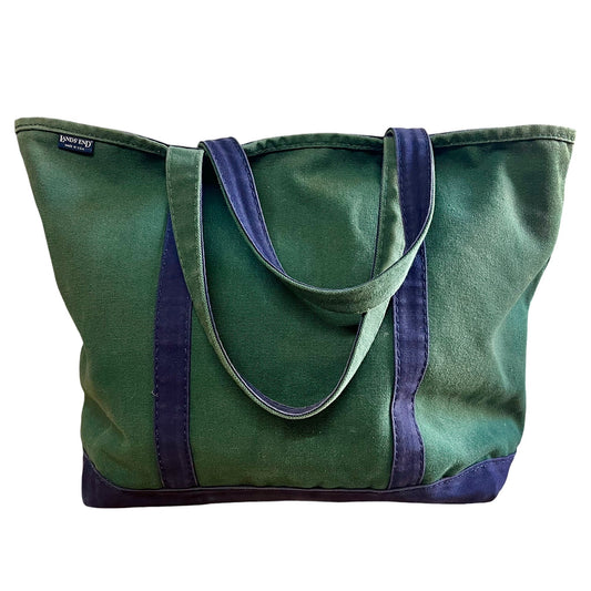 Vintage 90’s Lands End XL Zip Tote Tote Navy & Green